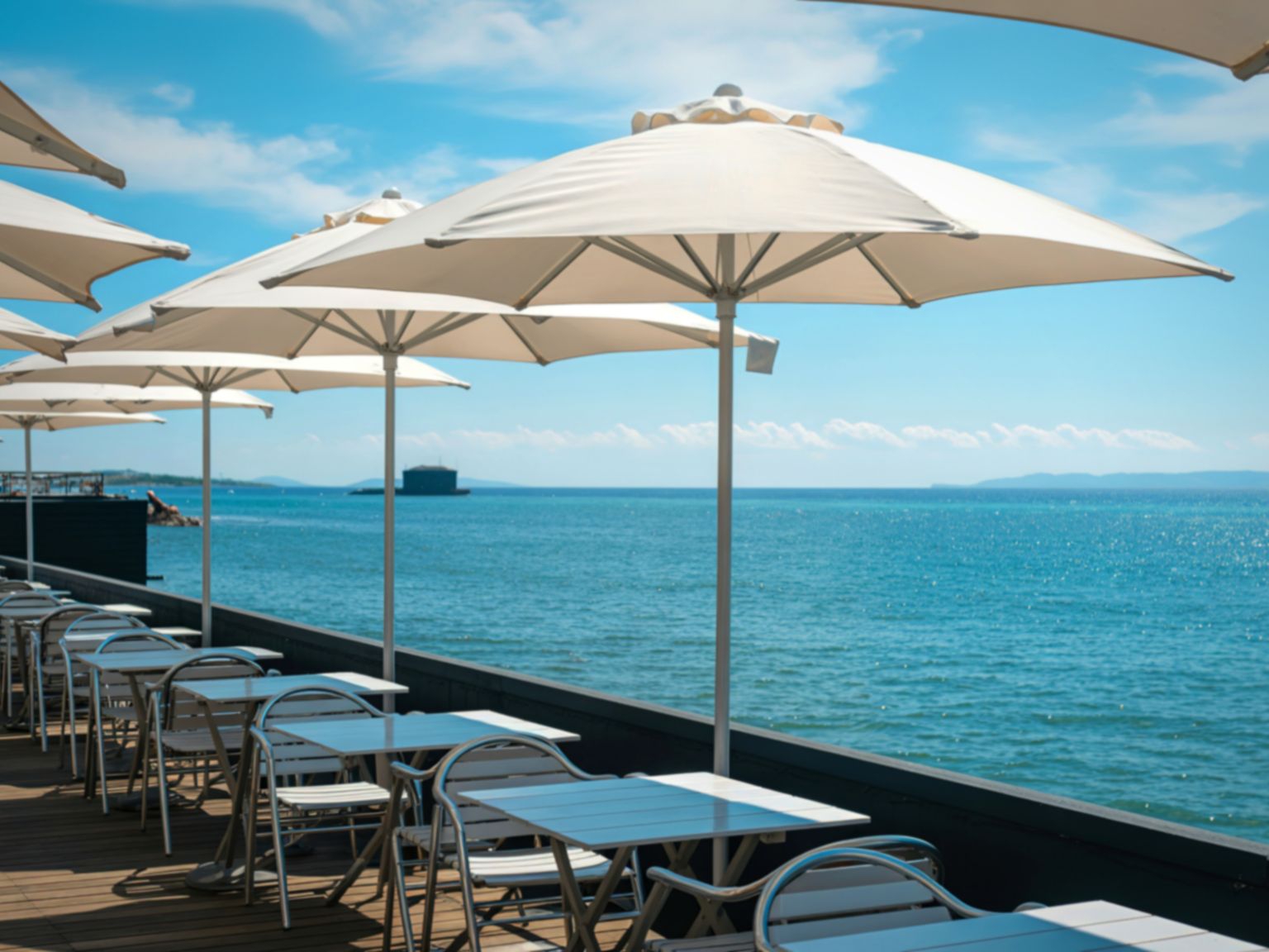 dining at beach restaurant